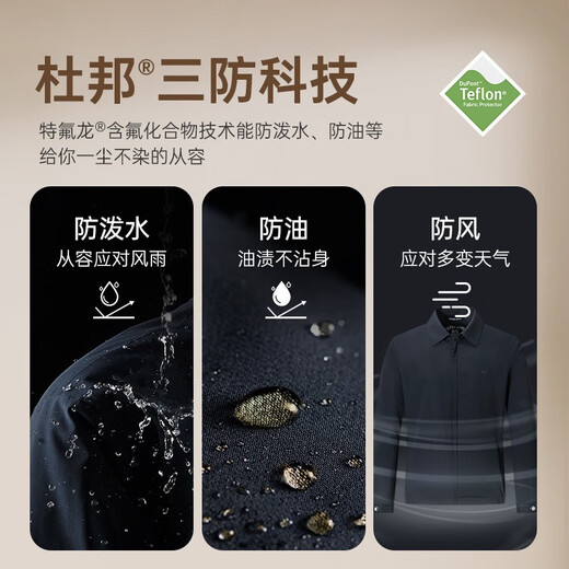 七匹狼【蛋白丝】夹克男外套行政干部公务翻领商务休闲抑菌垂顺男装茄克 101(藏青)1741-蛋白丝/三防 XL 175/92A 175/92A