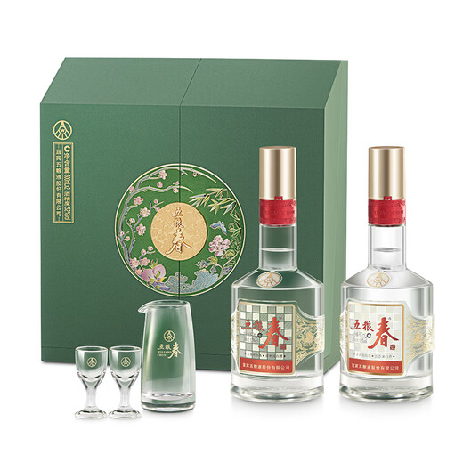 Wuliangye Co., Ltd. Wuliangchun Segunda generación Jingcui Fengya Box de regalo 52 grados Fragancia fuerte Vino blanco 500ml*2 botellas Box Pack