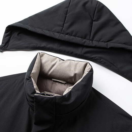 ROMON Daunenjacke Herren Kurze Kapuze Verdickte Warme Winter Business Casual Jacke Herren YR99969 Garnelen 180