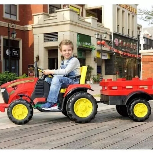 La voiture pour enfants du tracteur Raft Core peut s'asseoir sur la nouvelle grande voiture électrique des adultes, télécommande électrique à quatre roues à double entraînement, double entraînement rouge 12v7 + télécommande + godet de remorquage