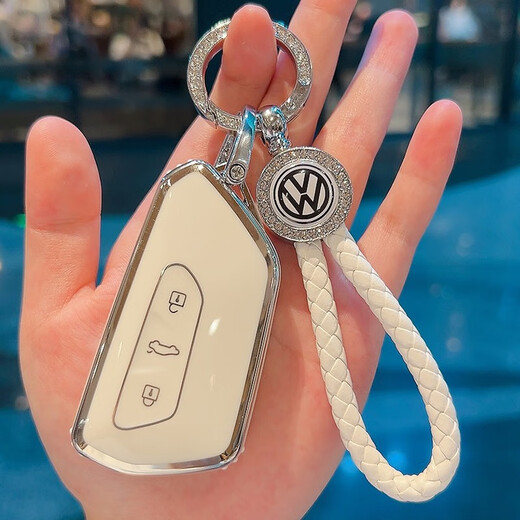 Wuji Volkswagen Golf 8 key cover Lingdu L women's id3 Touang x Lanjing id6x buckle id4x Lanzhuang eight generation pro shell I milky white + braided rope