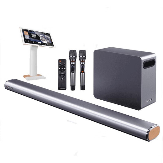SANSUI DV-93B living room home karaoke TV audio echo wall Bluetooth projector KTV wireless microphone long strip home theater speaker subwoofer deluxe version (dual wireless microphone)