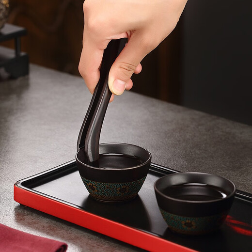 Jiutang tea clamp solid wood tea cup clamp high-end tea clamp tea tweezers non-slip tea making accessories tea clamp walnut-HY-04 solid wood tea clamp