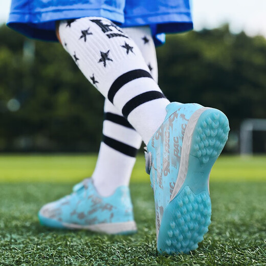Feelaces Spitzenfreie Kinderfußballschuhe für Studenten, Männer und Frauen, Falcon TF gebrochene Nägel Klettverschluss Turnschuhe Künstliche Gras-Trainingschuhe 6195 Monate Farbe gebrochener Nägel 35 Standard Sportschuhe Größe