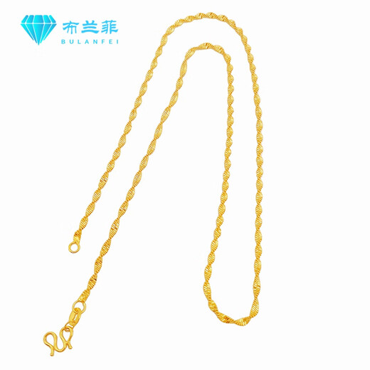 Xinheming sand gold necklace Thai women's model plated Vietnamese sand gold simulation pure pendant jewelry water wave necklace about 45CM long