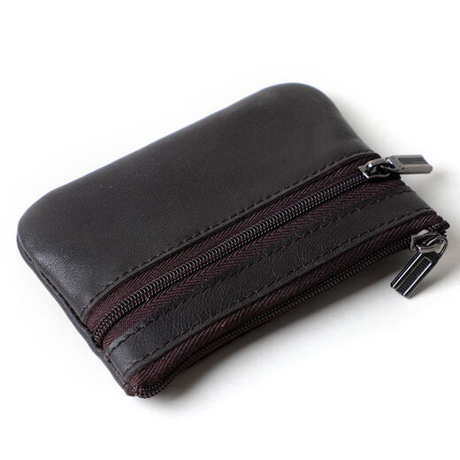 
2021 retro ultra-thin multi-functional change key bag, men and women, sheepskin mini card coin small bag, black large size