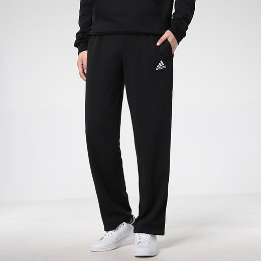 阿迪达斯 （adidas）男裤 25夏季新款运动裤宽松休闲裤透气跑步卫裤长裤子男 GK9273/黑色/宽松直筒裤/主推款 XL