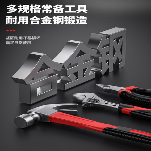 Delixi Tool Box Home Set Complete Electrician Special Maintenance Multi-Function Home Car Combination 12v Double Speed Lithium Electric Drill Home Improvement 75-piece Set One Electric