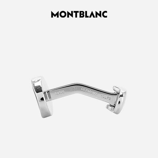 万宝龙MONTBLANCAg925银黑色椭圆形饰面袖扣116642中秋节礼物