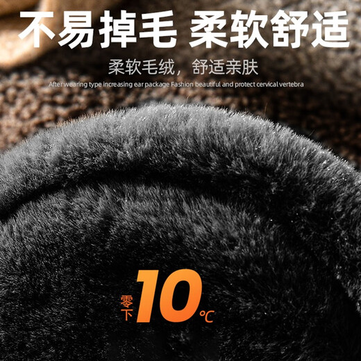 Bovonik earmuffs warm men and women earmuffs earbags autumn and winter solid color plush earmuffs back-worn thickened warm and cold-proof ear protection solid color velvet earmuffs black
