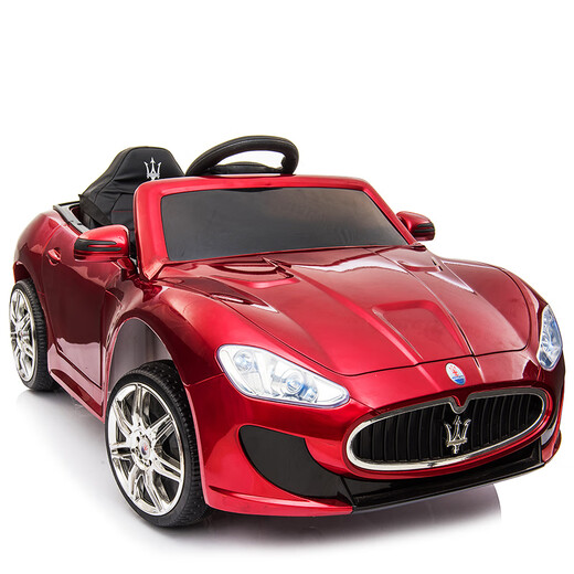 Love child Maserati children's electric car four-wheel with remote control car can sit in a child's stroller baby toy car can sit in a person Maserati four-wheel drive paint powder full function - leather seat + large lithium battery