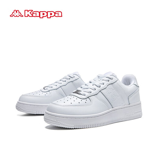 KAPPA Kappa women's shoes thick sole plate shoes women's 2024 spring new sports and leisure shoes couples versatile small white shoes Lu Yubai 37
