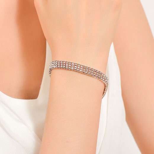 Yuan Shengfu's new PT950 high-quality fashion transfer beads platinum bracelet, shiny large platinum bracelet, 13.25 grams, length 16-18CM