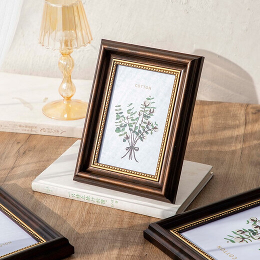 Impression Space American photo frame table 6 inches 7 inches 8 inches 10 12 inches A4 retro photo frame wall-mounted children's photo rack custom size retro coffee 6 inches (dual-purpose hanging pendulum) inner diameter 10.2*15.2