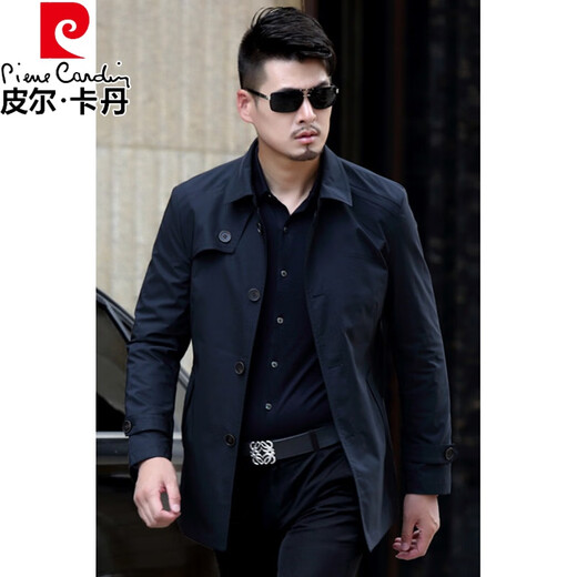 Pier Cardin high-end brand men's clothing, windbreaker, men's short lapel, spring and autumn fashion brand men's clothing, middle-aged business casual men's jacket, knitting, khaki 369 models XL 180