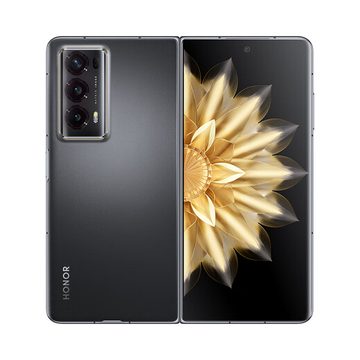 Honor Magic V2 Folding Screen Ultra-Licht-Design Null Risiko DIMPS Auge-Schutz Dual Screen Snapdragon 8Gen2 Leitende Version 16+512 Fleece Black 5G AI Smartphone
