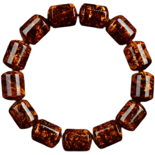 歌盼 海南孤品老料黄花梨手串 炫影炫纹大规格桶珠手链 送礼男女士款佛珠 桶珠留疤18mm 18mm