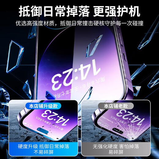
KOOLIFE [Coning HD Film] is suitable for Apple 14Pro tempered film iPhone 14Pro mobile phone membrane tempered film full screen protective film fourteen film anti-fall anti-fingerprint Corning original screen HD film 1 piece dust-free chamber second sticker/handpiece dustproof/10,000 times wear-resistant