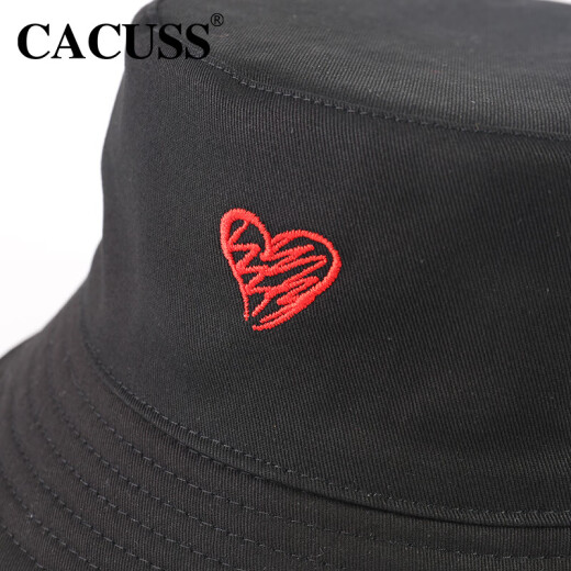 CACUSSPM102 Fisherman's Hat Men's and Women's Cotton Reversible Sunshade Hat Couple Sun Hat Black One Size