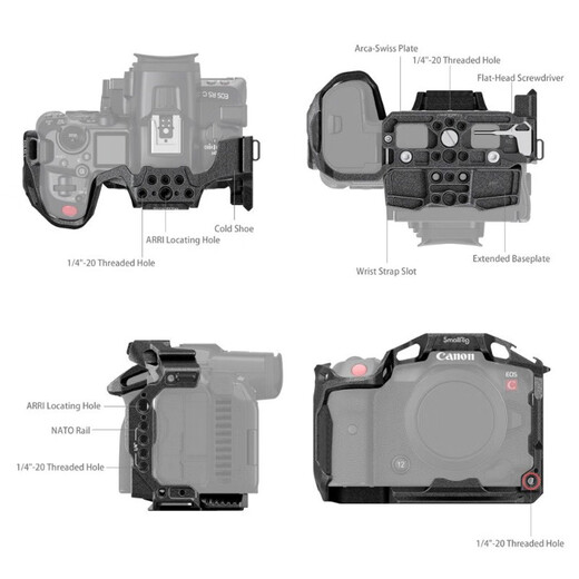 
Photographing Month Smallg is suitable for Canon EOSR5/R5C/R6/R6II camera rabbit cage photography accessories L-shaped vertical clapper black mamba optional Canon EOS R5 C black mamba expansion frame 3890