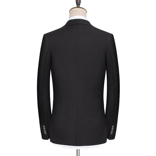 Haipaihaoyu-Anzug Set Herren Slim Small Anzug Business Format Micro-Stretch Anzug Bräutigam's Hochzeitsbräutigam 1695 Schwarz [Anzug + Hosen] XL (175) Empfohlen 110-130jin [Jin gleich 0,5 kg]