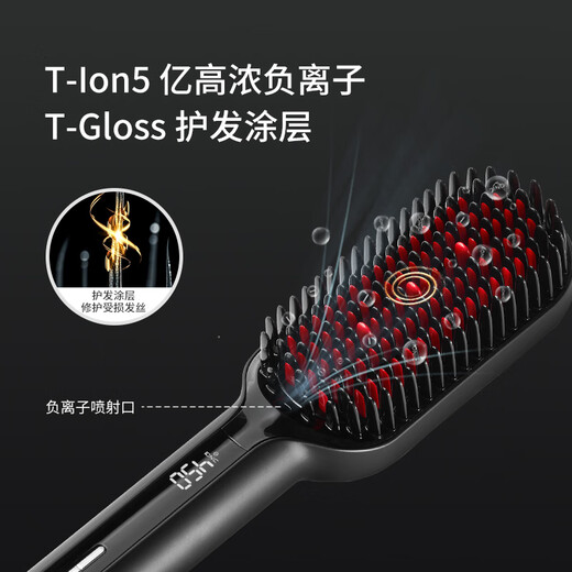 TYMO New Year's gift Large iron hair straightening comb 500 million negative ion hair care straight plate clip with precise temperature control and no damage to hair LED screen high top of the skull to improve frizz and roughness Suitable for sofas