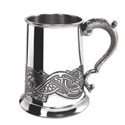 EPCSE British tinware imported original tin beer mug Celtic style business gift for elders