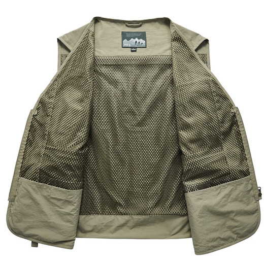 JP men's vest multi-pocket reporter photography vest fishing thin casual horse clip 8188 khaki XL (suitable for 140 Jin [Jin equals 0.5 kg]-155 Jin [Jin equals 0.5 kg])