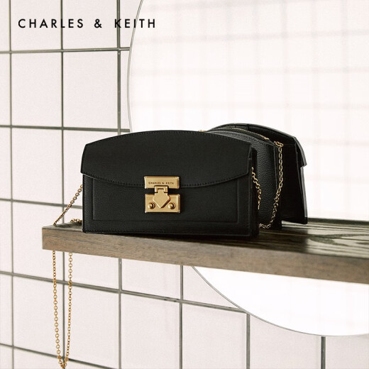 CHARLES/KEITH2021 autumn new product CK6-10840211 bag women's bag metal buckle wallet Black black XS