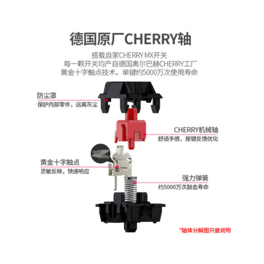 CHERRY German Cherry MX2.0S Pokémon Custom Mechanical Keyboard Wired Wireless Bluetooth Three-Mode Backlight RGB Color Light Game E-Sports Office Typing Wired Pikachu White Red Axis Light Soft Feeling Quick Response Game and Typing