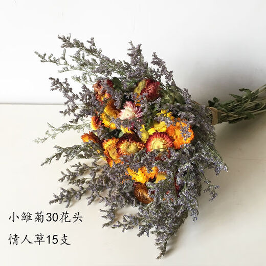AIMAN dried flower pine cones, cotton eucalyptus leaves dried flowers, Nordic style ins small fresh home decoration ornaments bouquet pine cones, eternal pink baby's breath + thousand day powder + cotton + bouquet, dried flower bag