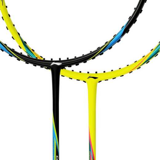 Li Ning (LI-NING) [Send a great value gift package] Badminton racket ultra-light full carbon 3U beginner durable offensive attack style colorful yellow and blue (strung)