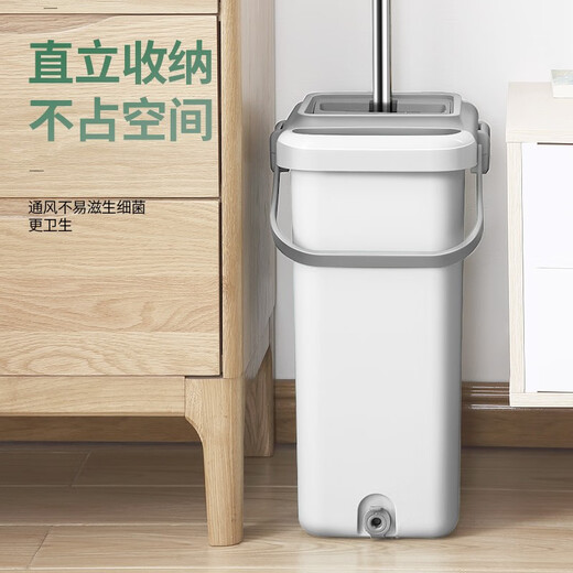 五月花平板拖把38CM双板4布刮刮桶神器家用一拖净免手洗拖地墩布2025