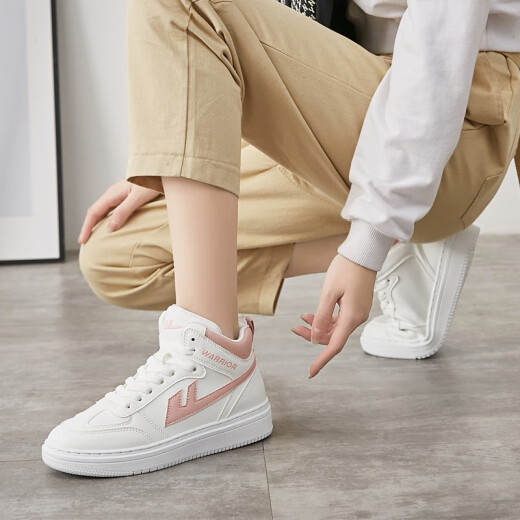 Warrior Warrior classic couple model for men and women, simple high-top white shoes, versatile small fresh casual sneakers for women WXY-L279N white powder 38