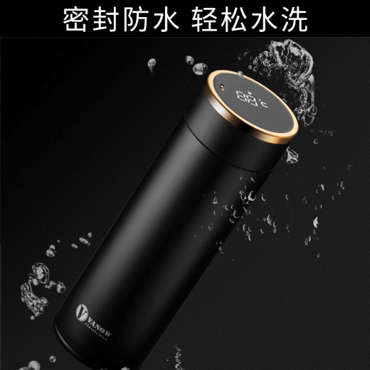 Vanow British thermos cup men's water cup smart cup tea straight cup car high-end business Father's Day gift business black