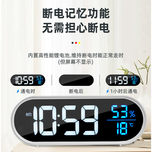 Gerllo German alarm clock for students, special wake-up artifact, intelligent multi-functional rechargeable children's small alarm clock, super loud, intelligent voice-activated charging model, cool black