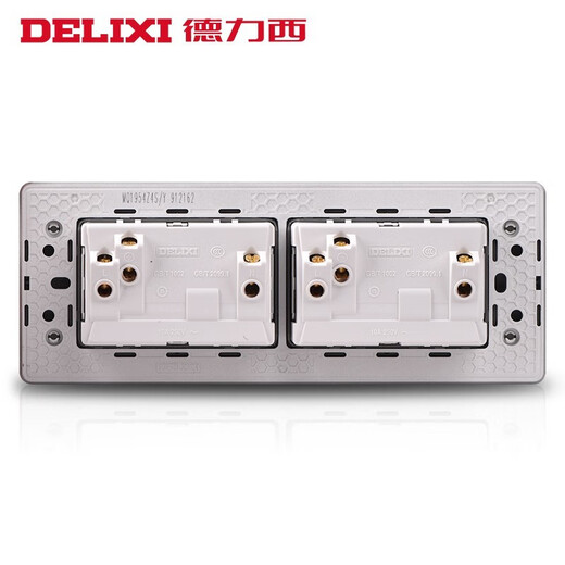 DELIXI德力西118型带开关插座墙壁面板CD691星空灰色中号三位家用官方暗 一开十孔(1开10孔六孔6孔控制) 官网154型大板长方形装饰套餐
