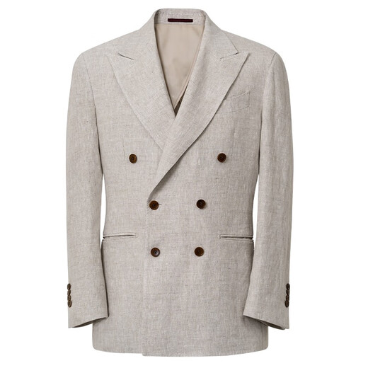 CULTUM Normandy heavy linen Italian Naples lapel suit suit men's commuter easy-care casual suit beige single suit 175C /50C