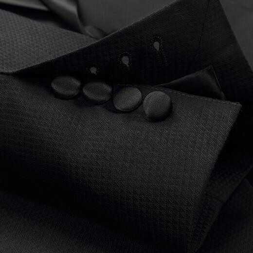 Guillaume de Mons Aojia Tuxedo Wool Suit Complete Set Men's Black Groom Wedding Dress Host Banquet Suit Men's Black Top + Pants + Vest 48