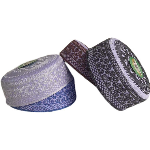 Hong Kong Rou summer Hui hat men's ethnic minority men's small white hat Xinjiang Linxia embroidered hat white embroidered 55