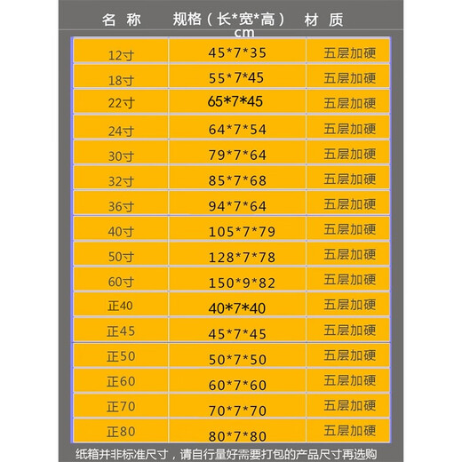 Qianheng mirror oil painting paper box decorative painting photo frame wedding photo packaging box storage box square flat carton single carton 105*7*79 (40 inches)