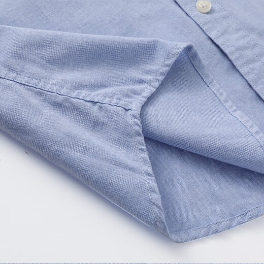 Romon Oxford Shirt à manches à manches courtes Men de nouveau Men Men Men's Men's Men's Moyen-Agents et Young Summer Fashion Fashion Slim Shirt Men Light Blue 41