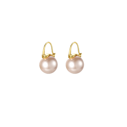 Idel's high-end earrings queen style niche imitation large pearl earrings stud earring buckle 2025 new trend E0628 gold_champagne gold earrings