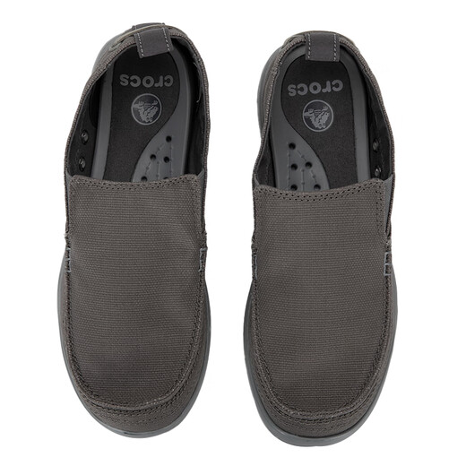 卡骆驰（crocs）复古男鞋沃尔卢运动轻便耐磨休闲鞋透气帆布鞋一脚穿板鞋 207635-0DV/石板灰/浅灰 44 42-43码/M9/270mm