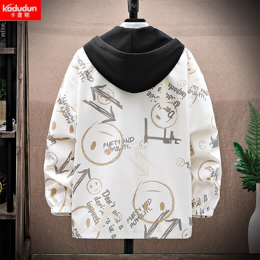 Kaduton Extra Large Workwear Jacket Men's Fake Two-Piece Student Handsome Jacket Extra Large Men's Loose Spring and Autumn Top Men's Trendy Fat Autumn Gown Jacket Black 7XL Recommendation 220-240Jin Jin is equal to 0.5 kg