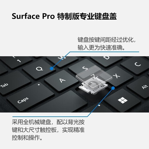 颠覆玩家  原装 平板电脑 Surface Pro9/8/Pro X 原装键盘盖 触摸板 磁力吸附 外接键盘 【雅典黑】特制版丨无线充电笔槽