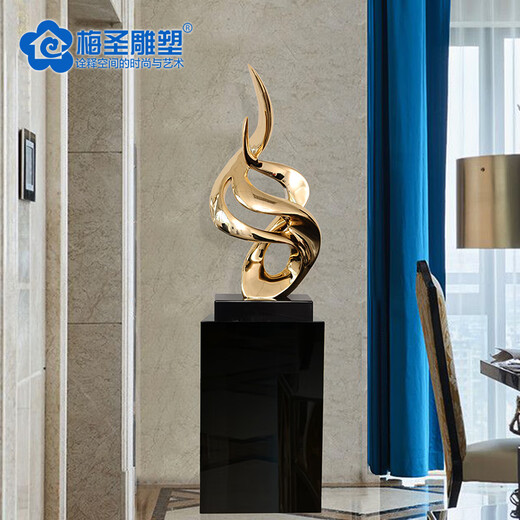 Meisheng living room entrance decoration model room accessories rockery handicrafts sculptures hotel art water fortune soft furnishings gold stone Yuxiu electroplated gold