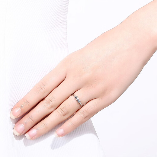 Saturday Fortune (ZLF) PT950 platinum ring for women, sweet bow live platinum ring for girlfriend T size 13 - 2.11g
