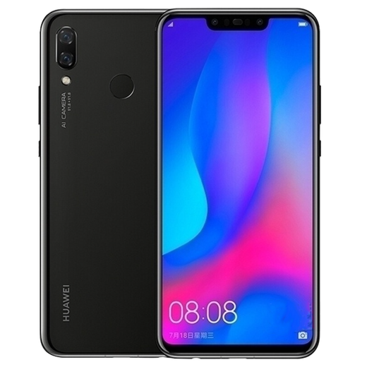 Huawei nova3 mobile phone, full screen high-definition quad-camera game, 4G full network access, dual-stop, bright black, 6G+128G (full network access) 90% new