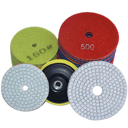 Water-grinding tablets, stone polishing tablets, marble polishing tablets, edge grinding diamond angle grinder polishing tablets, 80 thin sticky discs, 10 holes, 5 pcs
